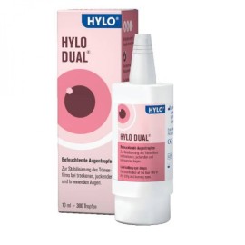 URSAPHARM Hylo Dual, Λιπαντικές Οφθαλμικές Σταγόνες με Εκτοϊνη & Υαλουρονικό Νάτριο 0,5mg/ml - 10ml