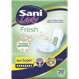 SANI Lady Fresh Nο5 Super, Σερβιέτες Ακράτειας - 20τεμ