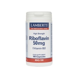 LAMBERTS Riboflavin 50mg, Συμπλήρωμα Διατροφής με Βιταμίνη Β2 (Ριβοφλαβίνη) - 100caps