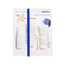 KORRES Face + Eyes Hydration Kit, Ελληνικό Γιαούρτι Gel Ματιών - 15ml & Καθαριστικό - 20ml & Κρέμα Προσώπου - 20ml