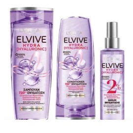 ELVIVE Σετ Hydra Hyaluronic, Σαμπουάν - 400ml & Conditioner - 300ml & Serum - 150ml