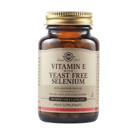 SOLGAR Vitamin E with Yeast-Free Selenium, Συμπλήρωμα Διατροφής με Βιταμίνη Ε & Σελήνιο - 50caps