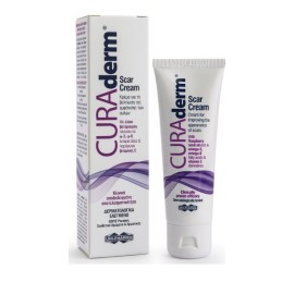 UNI-PHARMA Curaderm Scar Cream, Κρέμα για την Βελτίωση της Εμφάνισης των Ουλών - 50ml