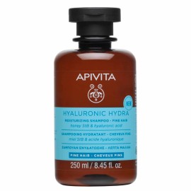 APIVITA Hyluronic Hydra Moisturizing Shampoo - Fine Hair, Σαμπουάν Ενυδάτωσης με Μέλι StB & Υαλουρονικό Οξύ για Λεπτά Μαλλιά- 250ml