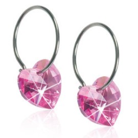 BLOMDAHL Natural Titanium Heart Rose10mm Ring 14mm C / 90, Σκουλαρίκια από Τιτάνιο - 1 ζευγάρι