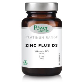 POWER OF NATURE Zinc Plus D3, Συμπλήρωμα Διατροφής με Δισγλυκινικό Ψευδάργυρο - 30caps