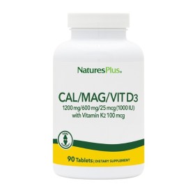 NATURES PLUS CAL 1200mg /MAG 600mg/ VIT D3 25mcg (1000iu) & K2 - 90tabs