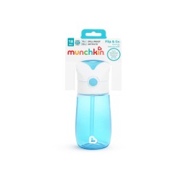 MUNCHKIN Flip & Go Blue, Ανθεκτικό Κύπελλο με Καλαμάκι, Μπλε - 355ml