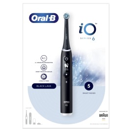 ORAL B iO Series 6 Black Lava, Ηλεκτρική Οδοντόβουρτσα Μαύρη & Δώρο Θήκη Ταξιδίου