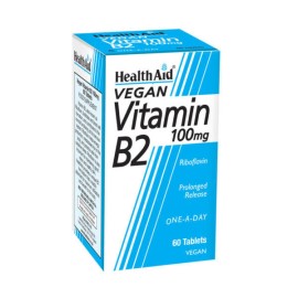 HEALTH AID Vitamin B2 100mg, Συμπλήρωμα Διατροφής με Βιταμίνη Β2 - 60tabs