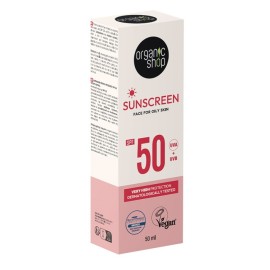 NATURA SIBERICA Organic Shop Sunscreen Day Face Cream  SPF50, Αντηλιακή Κρέμα Προσώπου για Λιπαρή- Μικτή Επιδερμίδα - 50ml