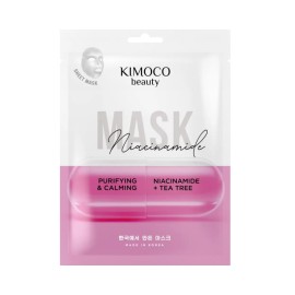 KIMOCO BEAUTY Sheet Face Mask, Niacinamide, Καταπραϋντική Μάσκα Προσώπου με Νιασιναμίδη & Εκχύλισμα Δέντρου Τσαγιού - 1τεμ