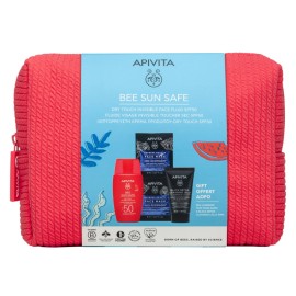 APIVITA Bee Sun Safe Dry Touch Invisible Face Fluid SPF50, Λεπτόρρευστη Kρέμα Προσώπου - 50ml & ΔΩΡΟ mini Μαύρο Gel Καθαρισμού - 50ml + Μάσκα Προσώπου Θαλάσσια Λεβάντα 2x8ml