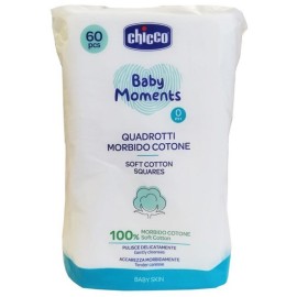 CHICCO Soft Cotton Squares, Μαντηλάκια από Μαλακό Βαμβάκι - 60τμχ