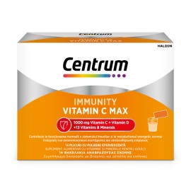 CENTRUM Immunity Vitamin C Max, Συμπλήρωμα Διατροφής που Υποστηρίζει το Ανοσοποιητικό Σύστημα - 14φακελάκια