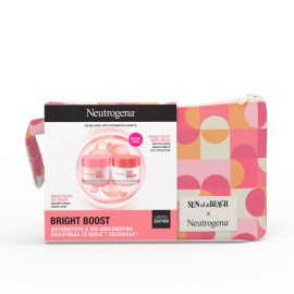 NEUTROGENA X Sun of a Beach Bright Boost Limited Edition Summer Pouch, Ανάλαφρη Κρέμα Λάμψης - 50ml & Θρεπτική Κρέμα Αναζωογόνησης για την Νύχτα - 50ml