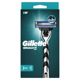 GILLETTE Mach3 Ξυριστική Μηχανή & 2 Ανταλλακτικές Κεφαλές