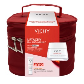 VICHY Liftactiv H.A., Αντιρυτιδική-Συσφικτική Κρέμα Προσώπου Ημέρας για Καν/Μεικτή Επιδερμίδα - 50ml & ΔΩΡΟ Capital Soleil, UV-Age DailySPF50 - 15mll & Μοντέρνο Νεσεσέρ