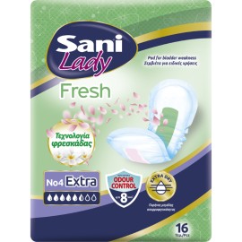 SANI Lady Fresh Nο4 Extra, Σερβιέτες Ακράτειας - 16τεμ