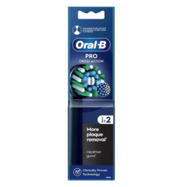 ORAL B Pro Cross Action Black, Ανταλλακτικές Κεφαλές Μαύρες - 2τεμ