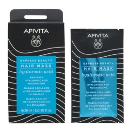 APIVITA Express Beauty Hair Mask Hyaluronic, Μάσκα Μαλλιών με Υαλουρονικό Οξύ για Ενυδάτωση - 20ml
