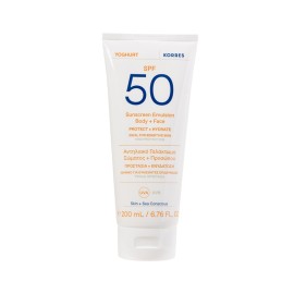 KORRES Yoghurt Sunscreen Emulsion Body + Face SPF50, Αντηλιακό Γαλάκτωμα Σώματος + Προσώπου - 200ml