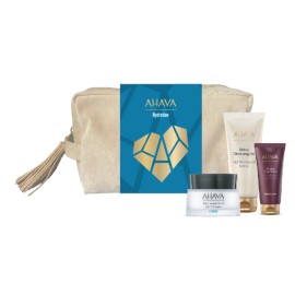 AHAVA Hydration Pack, Hyaluronic Acid 24/7 Cream - 50ml, Detox Cleansing Gel - 100ml  & Vivid Burgundy Mineral Hand Cream - 40ml