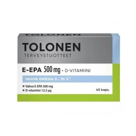 TOLONEN E-EPA Ιχθυέλαιο, Ω3 500mg + Βιταμίνη D 12,5μg - 40caps