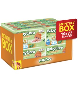 BABYCARE Baby Wipes Chamomile Pure Water, Μωρομάντηλα με Εκχύλισμα Χαμομηλιού - 16 συσκευασίες x 72τεμ