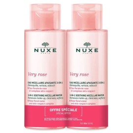 NUXE Very Rose 3in1 Soothing Micellar Water, 3σε1 Aπαλό Mικυλλιακό Nερό - 2x400ml