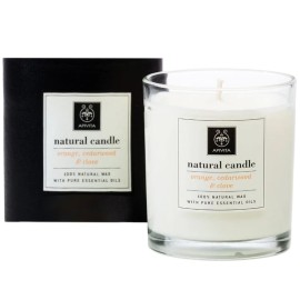 APIVITA Natural Candle Orange, Cedarwood & Clove, Αρωματικό Κερί με Αθέρια Έλαια - 235gr