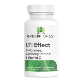 GREEN FOREST UTI Effect D-Mannose, Cranberry Pacran & Vitamin C, Συμπλήρωμα Διατροφής για Υγιή Λειτουργία του Ουροποιητικού Συστήματος - 60caps