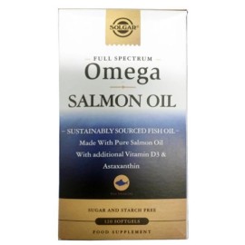 SOLGAR Full Spectrum Omega Salmon Oil, Φυσικό Μείγμα από Λάδι Σολομού - 120softgels