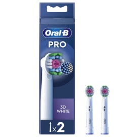 ORAL-B Pro 3D White, Ανταλλακτικές Κεφαλές Λευκές - 2τεμ