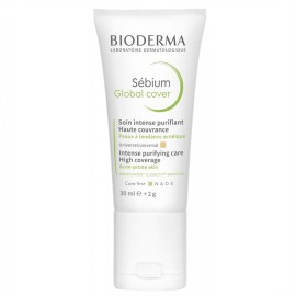 BIODERMA Sébium Global Cover, Κρέμα που Καλύπτει & Περιορίζει τα Σπυράκια & τα Μαύρα Στίγματα - 30ml