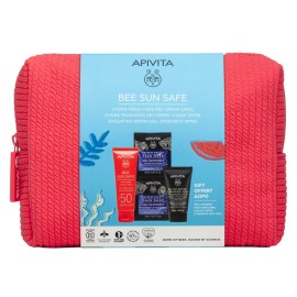 APIVITA Bee Sun Safe Hydra Fresh Gel-Cream SPF50 , Αντηλιακή Ενυδατική Κρέμα-Τζελ Προσώπου - 50ml & ΔΩΡΟ mini Μαύρο Gel Καθαρισμού - 50ml + Μάσκα Προσώπου Θαλάσσια Λεβάντα 2x8ml