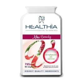 HEALTHIA Xtra-Beauty, Συμπλήρωμα Διατροφής Κατά της Γήρανσης του Δέρματος 795mg - 60caps