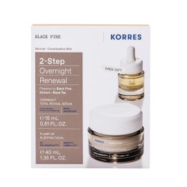 KORRES Set Black Pine Overnight Revival, Μαύρη Πεύκη 4D Πλούσια Κρέμα Νύχτας - 40ml & ΔΩΡΟ Διφασικό Serum Προσώπου - 15ml