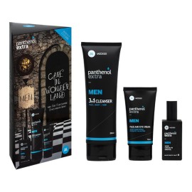 PANTHENOL EXTRA Men, Σετ Ανδρικής Περιποίησης, Eau De Toilette, Άρωμα - 50ml & 3 in 1 Cleanser, Αφρόλουτρο - 200ml & Face & Eye Cream, Κρέμα Προσώπου & Ματιών - 75ml