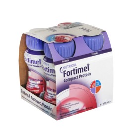 NUTRICIA Fortimel Compact Protein Cool Red Fruits, Υπερπρωτεϊνικό, Υπερθερμιδικό Πόσιμο Θρεπτικό Σκεύασμα με Γεύση Κόκινων Φρούτων - 4τεμ x 15ml