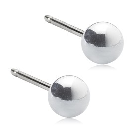 BLOMDAHL Silver Titanium 4mm Ball C / 330, Σκουλαρίκια από Τιτάνιο - 1 ζευγάρι