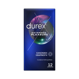 DUREX Extended Pleasure, Προφυλακτικά με Επιβραδυντικό Τζελ, Κανονική Εφαρμογή - 12 τεμ