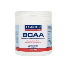 LAMBERTS BCAA Branch Chain Amino Acids, Απαραίτητα Αμινοξέα Ελεύθερης Μορφής - 180caps