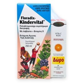 SALUS HAUS Floradix Kindervital, Πολυβιταμινούχο Σιρόπι για Παιδιά - 250ml & ΔΩΡΟ Vita-C Kids - 20αναβρ. δισκία