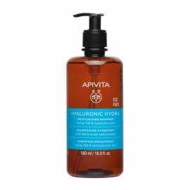 APIVITA Hyluronic Hydra Moisturizing Shampoo, Σαμπουάν Ενυδάτωσης με Μέλι StB & Υαλουρονικό Οξύ - 500ml