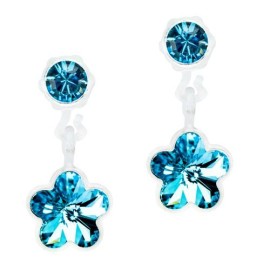 BLOMDAHL Medical Plastic 4-6mm Pendant Flower Aquamarine D / 238, Σκουλαρίκια από Ιατρικό Πλαστικό - 1 ζευγάρι