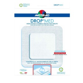 MASTER AID Drop Med, Αντικολλητικές Aυτοκόλλητες Γάζες 14x14cm - 5τεμ