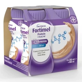 NUTRICIA Fortimel Protein 2kcal/ml Mocha, Υπερπρωτεϊνικό, Υπερθερμιδικό Πόσιμο Θρεπτικό Σκεύασμα με Γεύση Μόκα - 4τεμ x 200ml