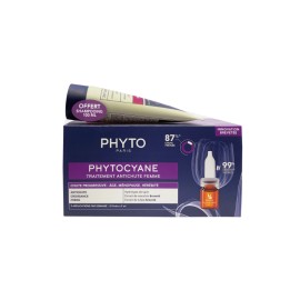 PHYTO Phytocyane Anti- Hair Loss Treatment, Progressive, for Women, Αγωγή Τριχόπτωσης για Γυναίκες - 12vials x 5ml & ΔΩΡΟ Phytocyane Shampoo - 100ml