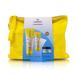 GARDEN Summer Breeze Bag, Sunscreen Lotion SPF50, Αντηλιακό Γαλάκτωμα για Πρόσωπο & Σώμα - 75ml & Sunscreen Cream SPF50+, Αντηλιακή Κρέμα Προσώπου - 25ml & Body Scrub, Απολεπιστικό Σώματος - 100ml